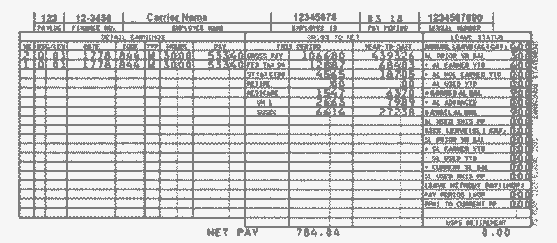 Example of pay stub.