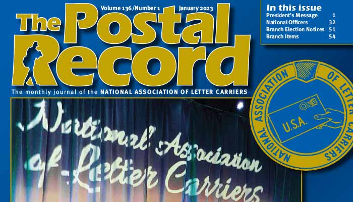 Postal Record cover with banner from the Natinal Association of Letter Carriers Conventions.
