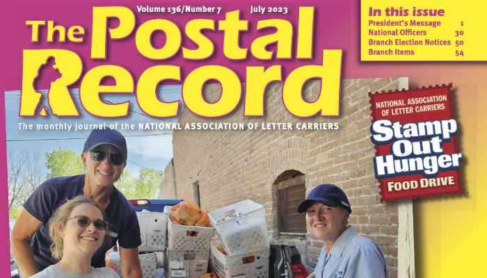 July 2023 Postal Record cover.
