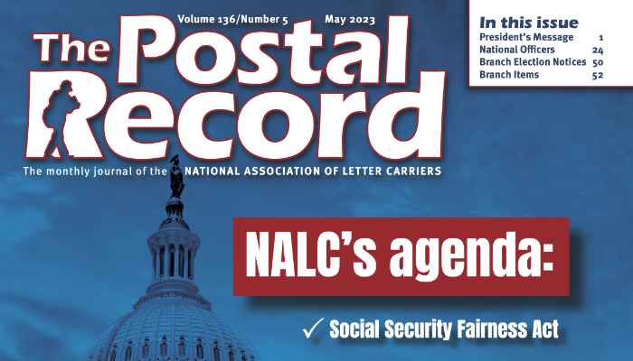 May 2023 Postal Record cover.